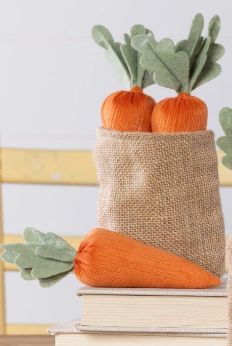 Fabric Carrots In Bag Solid