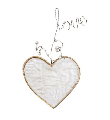 Stained Glass Heart w/ Wire &quot;Love&quot;