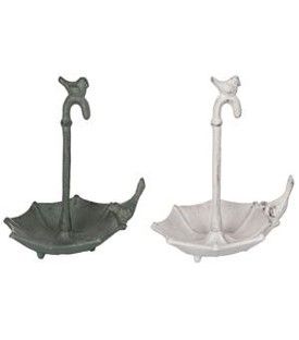 Iron Umbrella Birdfeeder Green