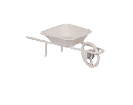 Mini Metal Wheelbarrow White