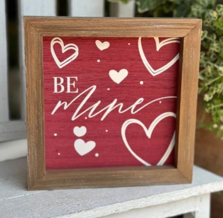 Be Mine Hearts Framed Sign