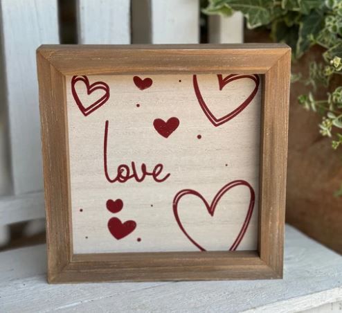 Love Hearts Framed Sign