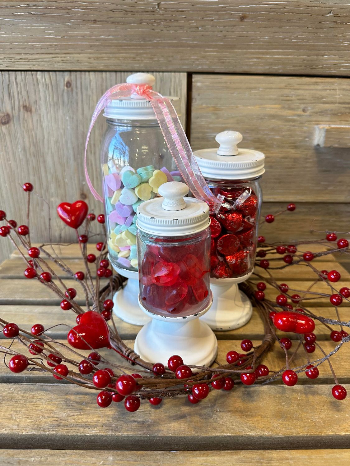 Decorative Glass Jars W/ Lids, Set of 3