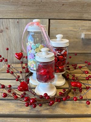 Decorative Glass Jars W/ Lids, Set of 3