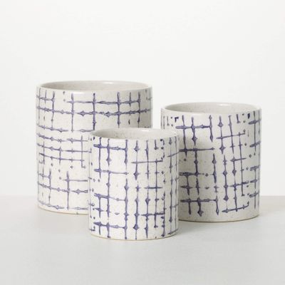 Hatch Pattern Pot 4&quot;