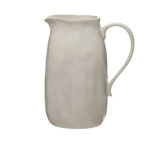 White Stoneware Pitcher