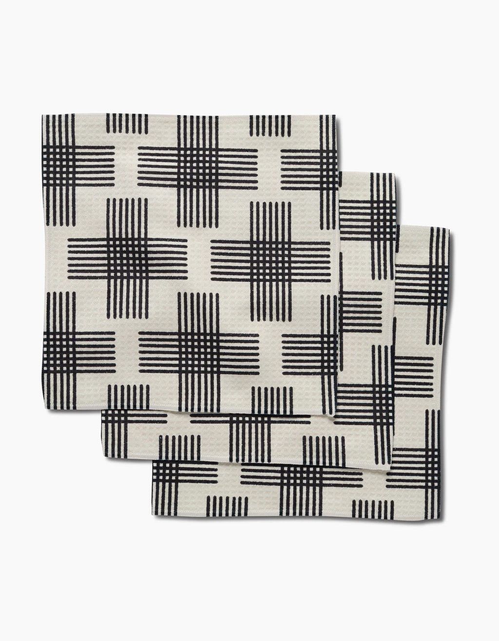 Geometry House Cross Hatch Dishcloth SET of 3