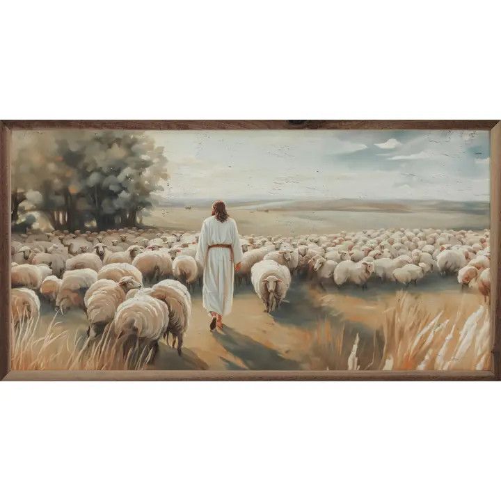 Jesus With His Flock 24 x 12