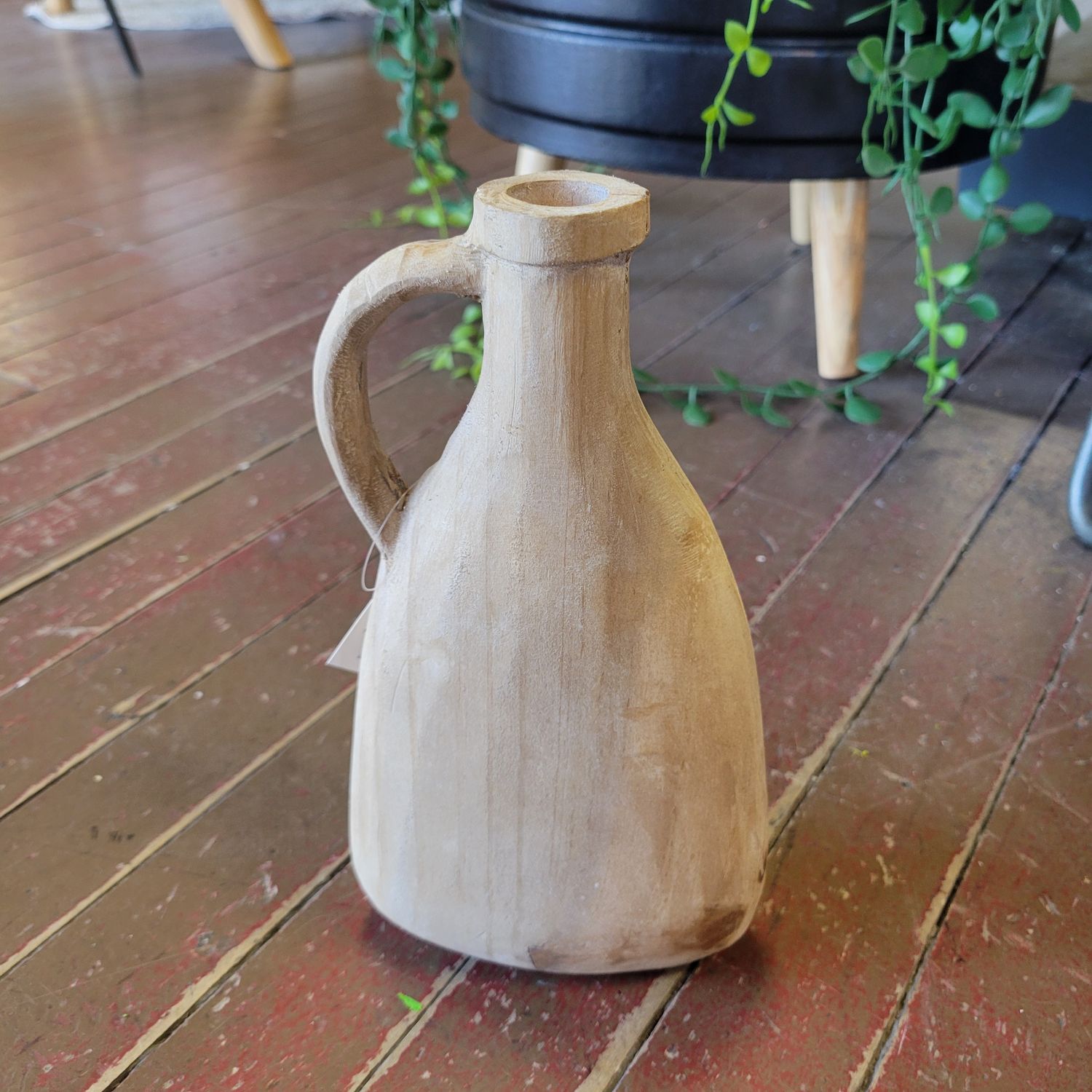 Natural Wood Jug-Vase, 9&quot; Large