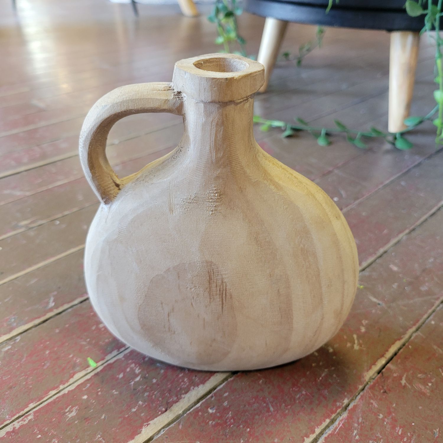 Natural Wood Vase, 7&quot; Small