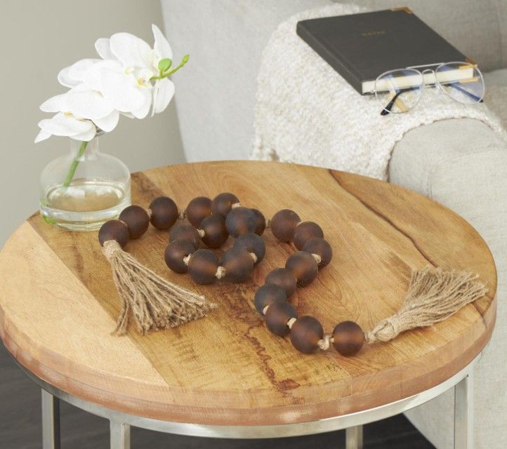 Glass Beads Garland Frost Brown