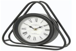 Table Clock Metal Triangle Frame