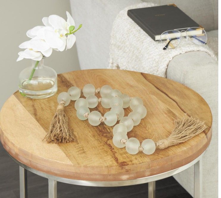 Glass Beads Garland Frost White