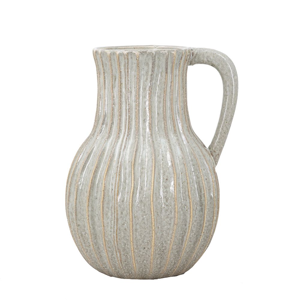 Fluted Ceramic Jug 12&quot;