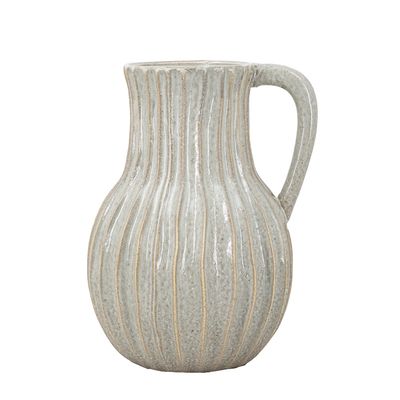 Fluted Ceramic Jug 12&quot;