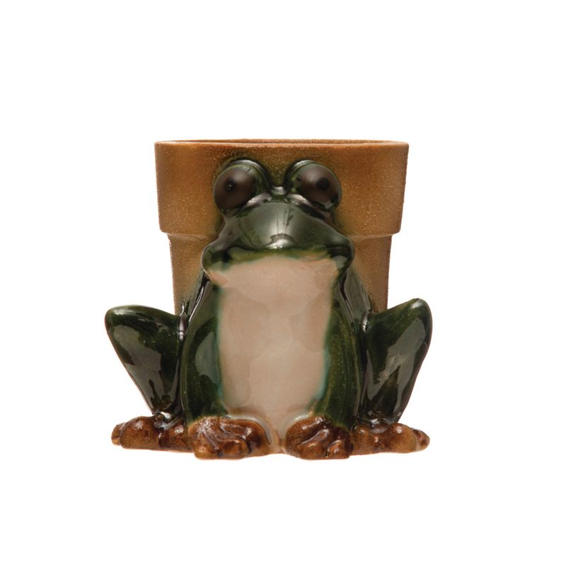 Stoneware Frog Planter 5.25&quot;
