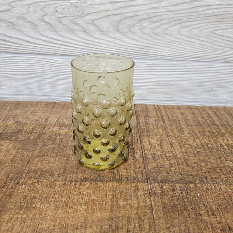 Hobnail Drinking Glass, 12 Oz - Yellow