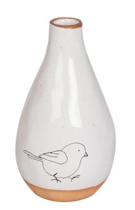 Vase w/Bird Print