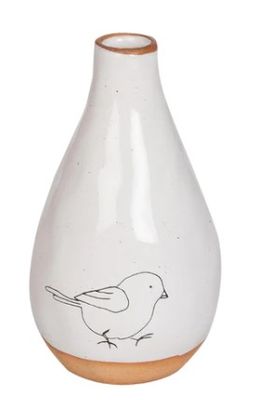 Vase w/Bird Print