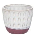 Flower Pot White w/Purple