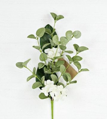 Cream Hydrangea &amp; Eucalyptus Spray 17&quot;