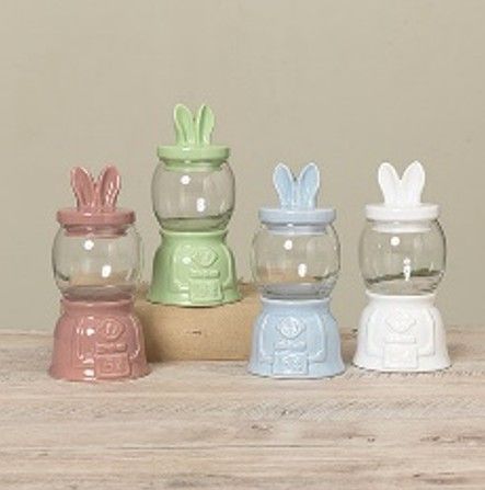 Bunny Candy Jar Pink 7&quot;