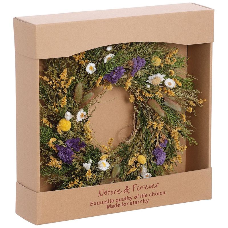 13.5&quot; Preserved Statice Billy Button Wreath