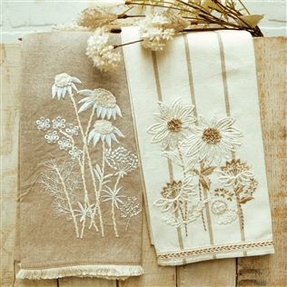 Tan Daisy Tea Towel - TS