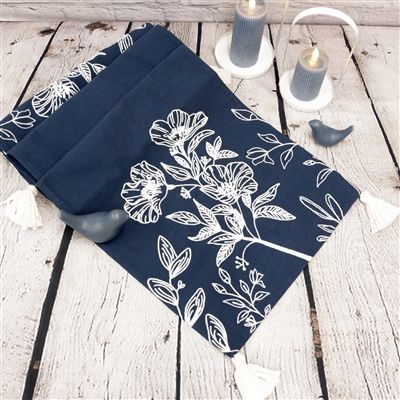 Indigo and  Wildflowers Table Runner