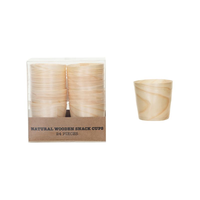 2&quot; Wood Snack Cup - Set of 24