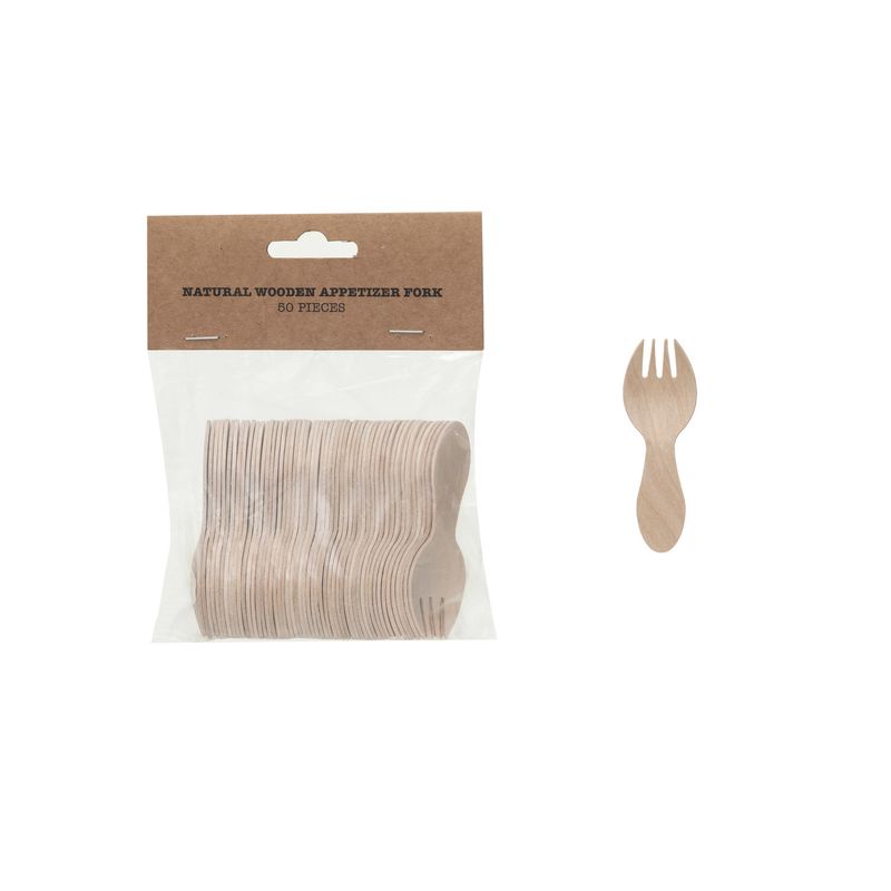 3&quot; Wood Appetizer Fork - Set of 50