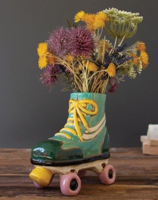 Ceramic Roller Skate Planter