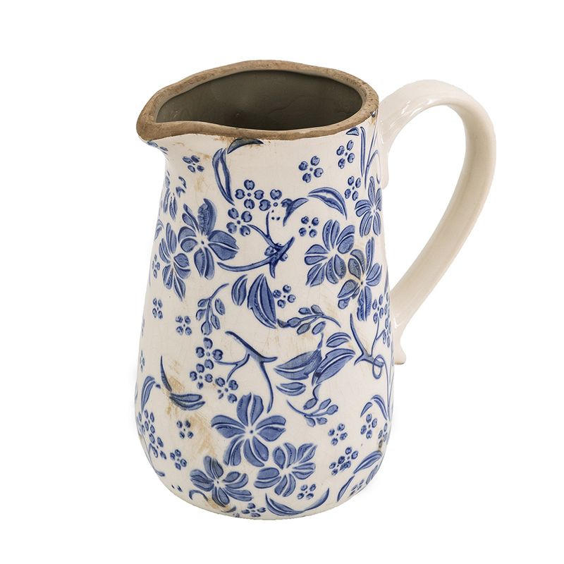 Blue Floral Pitcher 7&quot;