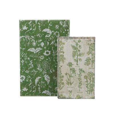 Green Petite Floral Book Box 10.5&quot;
