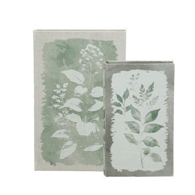 Green Subtle Leaf Motif Book 10.5&quot;