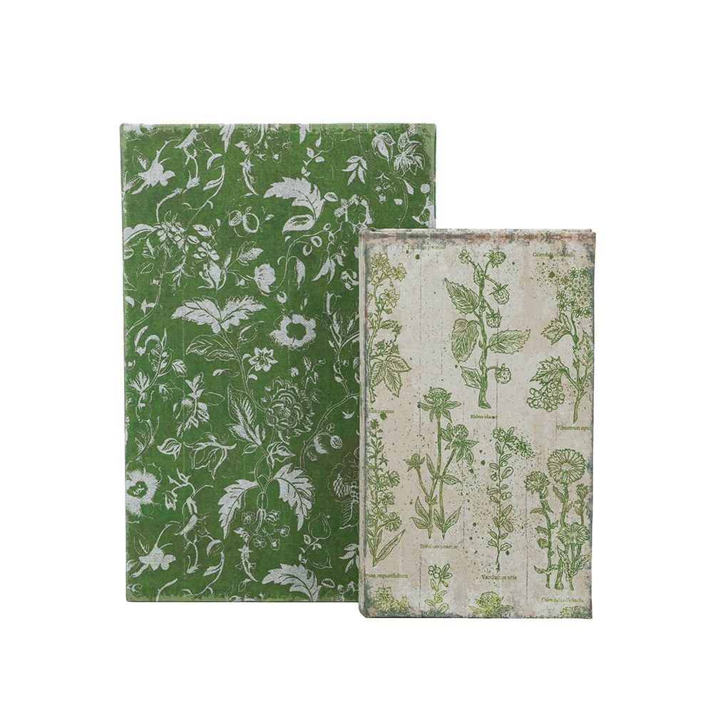 Green Petite Floral Book Box 8.3&quot;