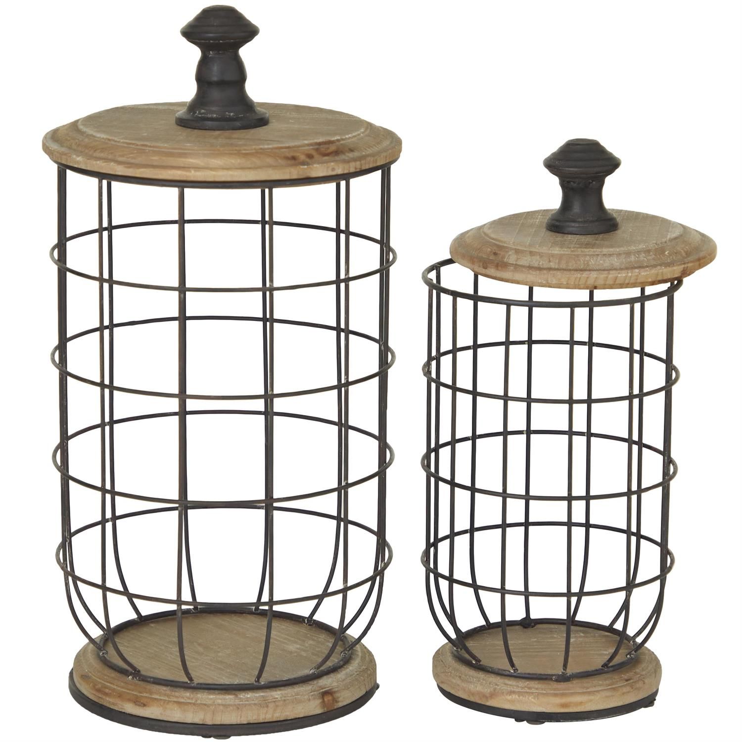 Metal &amp; Wood Lantern 16&quot;