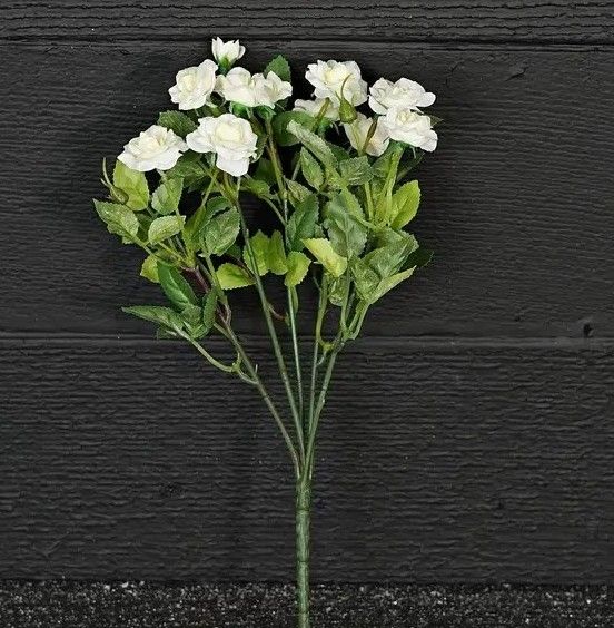 Mini Rose Bush Cream 11in