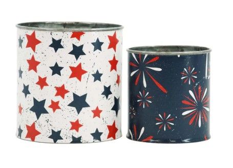 Star and Fireworks Americana Buckets - Set of 2