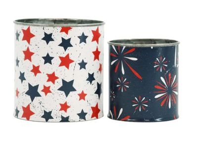 Star and Fireworks Americana Buckets - Set of 2