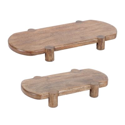  Wood Pedestal 9&quot; x 19.5&quot;