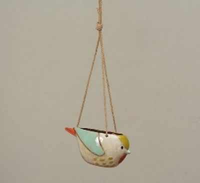 Hanging Bird Planter Light Blue