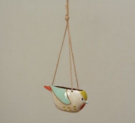 Hanging Bird Planter Light Blue