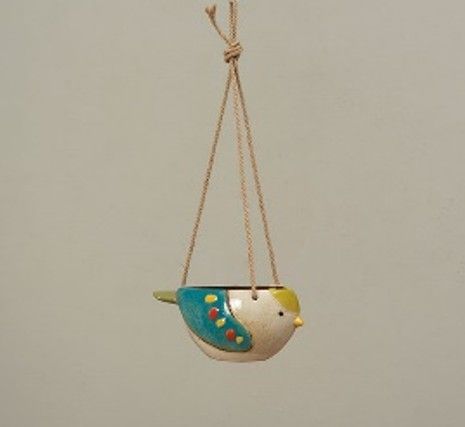 Hanging Bird Planter Dark Blue