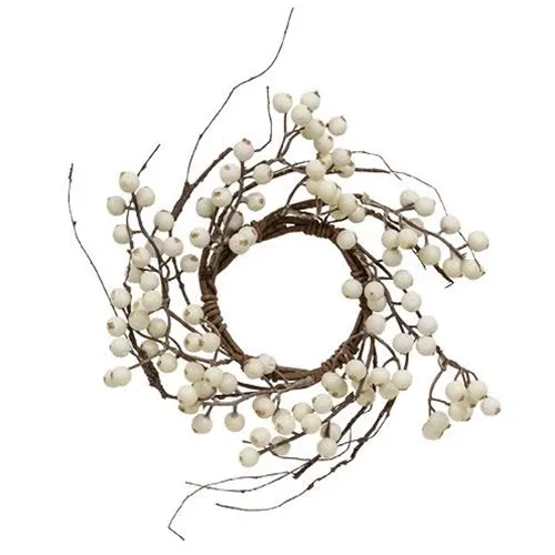White Snowberries Candle Ring 12&quot;