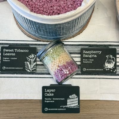 Custom Candle 8oz - Sweet Tobacco, Layer Cake, Raspberry Sangria