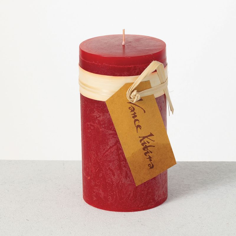 Timber Pillar Candle - Cranberry,  6&quot;