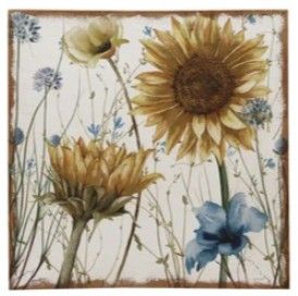 Sunflowers 2 Burlap Art 30&quot;