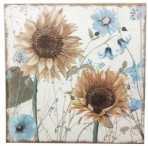 Sunflowers 1 Burlap Art 30&quot;