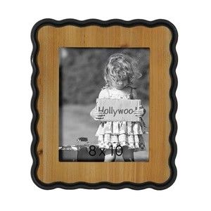 Scalloped Photo Frame Natural Black 8x10